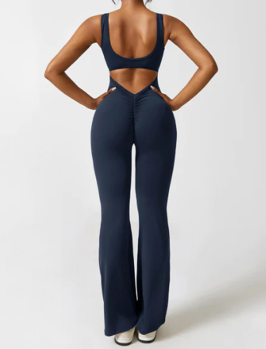 V-Back Flared Jumpsuit