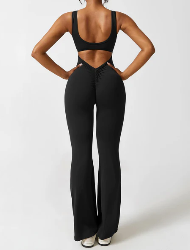 V-Back Flared Jumpsuit