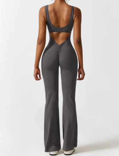 V-Back Flared Jumpsuit